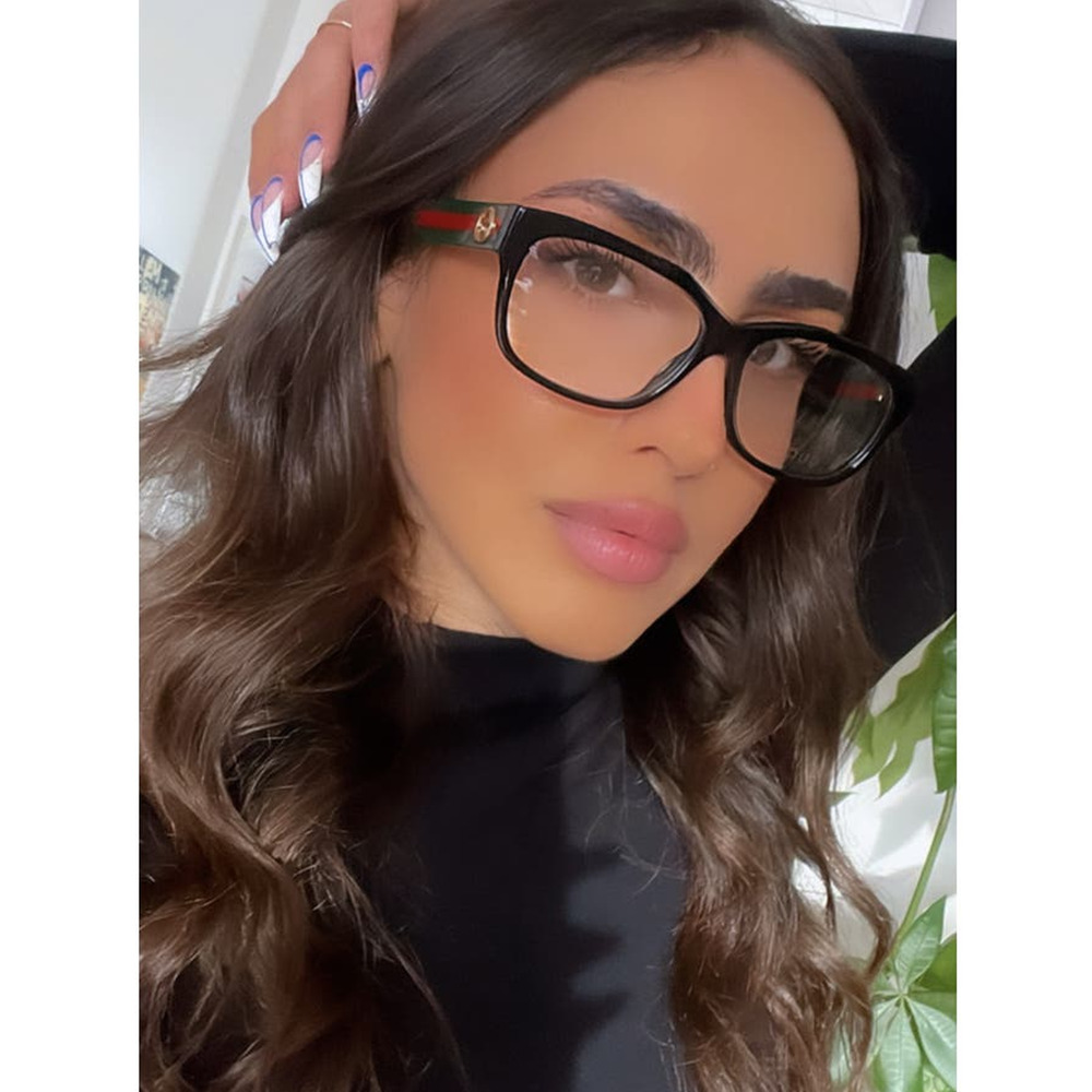 NEW Gucci GG0278ON Black Striped Arm Eyeglasses Frames
